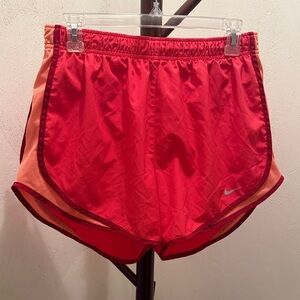 Nike Women's Athletic Shorts in Red and Orange